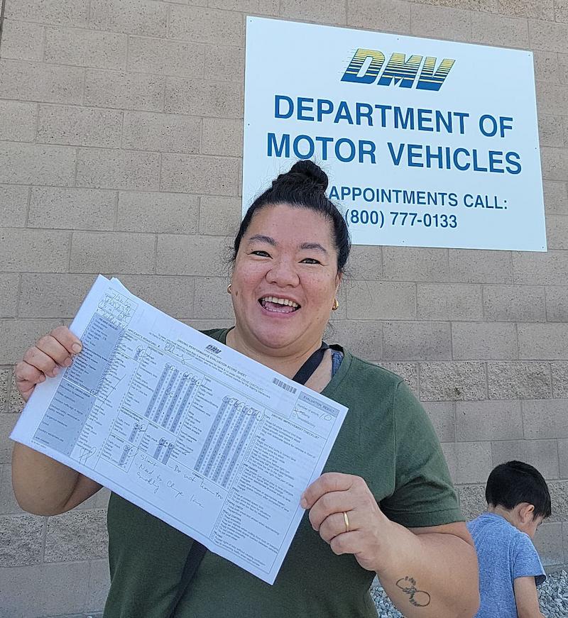 Eliane got her license at 51 — after failing several times
